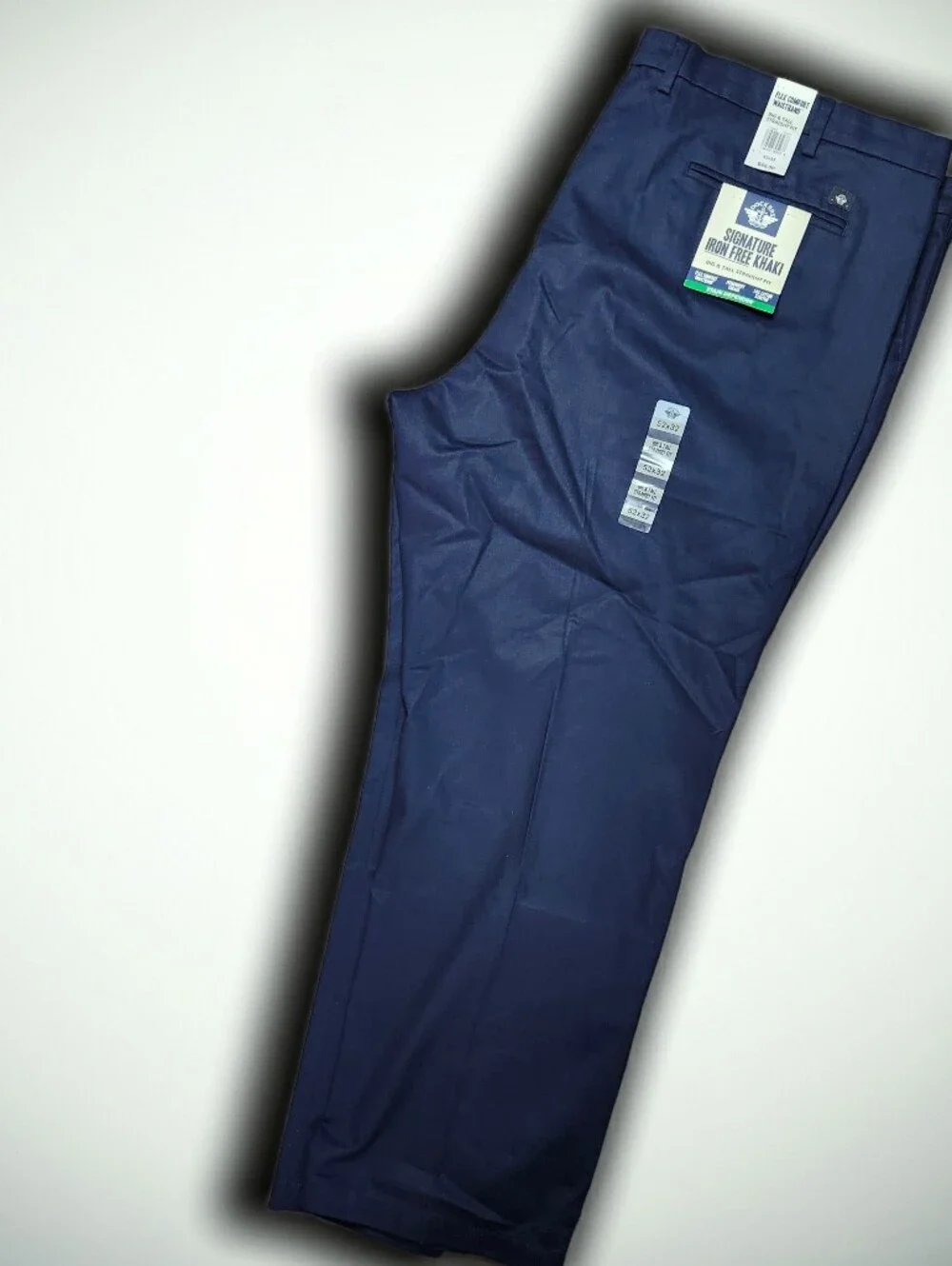 Dockers Khaki Pants 46x29 Navy Signature Iron Free Straight Cotton Stretch NEW